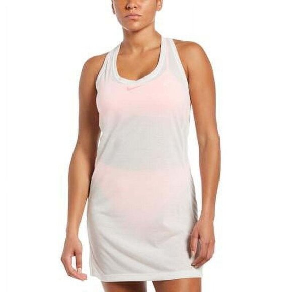 Nike Women's Confetti Cover Up Racerback Dress Swimsuit White Size S - Picture 1 of 3